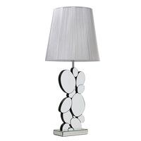Rosie Table Lamp In Mirrored Panel With Black Shade