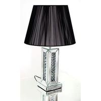 Rosalie Table Lamp In Black Shade With Mirrored Base