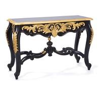 Royal Vintage Large Console Table Baroque Style In Black