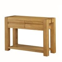 Rossdale Wooden Console Table In Solid Oak With 2 Drawers