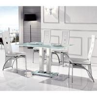 romano ii large white dining table and 6 manhattan chairs