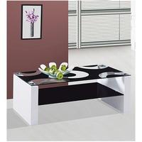 Rome Glass Coffee Table With White High Gloss Legs