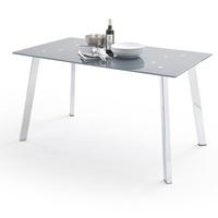 Robbie Grey Glass Dining Table With Chrome Legs
