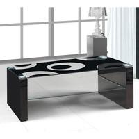 Rome Glass Coffee Table With Black High Gloss Legs