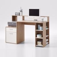 rocco wooden computer desk in canadian oak and white