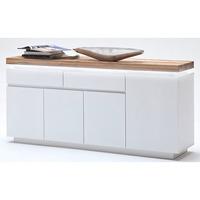 Romina 4 Door Sideboard In Knotty Oak And White Matt With LED