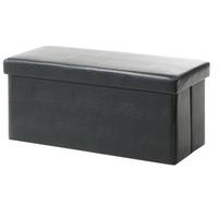 Rosa Ottoman Storage Bench And Blanket Box In Black Faux Leather
