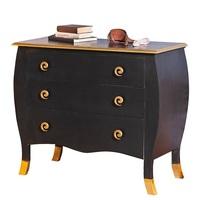 royal vintage chest of drawers baroque style in black and gold