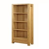 Rossdale Wooden Large Bookcase In Solid Oak With 1 Drawer