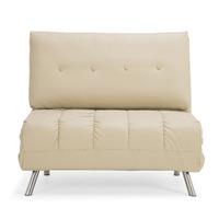 romeo s faux leather sofa bed cream