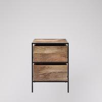 roland bedside table in mango wood black