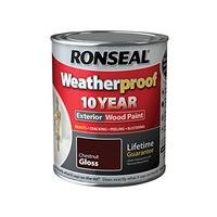 Ronseal RSLWPCNG750 750 ml Exterior Wood Paint - Chestnut Gloss