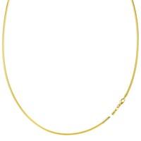 Round Omega Chain Necklace With Screw Off Lock In 14k Yellow Gold, 1.5mm