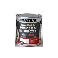 Ronseal RSLEWPWHI750 750ml Super Flexible Wood Primer and Undercoat - White