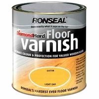 ronseal 33430 25l diamond hard floor varnish light oak gloss