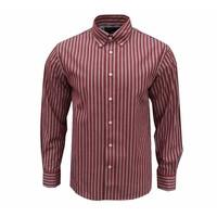 Rockport Men\'s Frost Striped Long Sleeve Shirt Dark Red