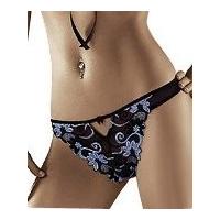 Roza Florence Embroidered Brief in Black/Blue, Large (UK12)