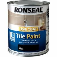 Ronseal One Coat Tile Paint - Black