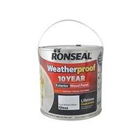 Ronseal RSLWPPBWG25L 2.5 Litre Weatherproof Exterior Wood Paint - Brilliant White Gloss