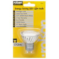 rolson 61800 45w gu10 led warm white light bulb 3000k 170lm non d