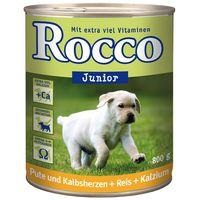 Rocco Junior 6 x 800g - Chicken Hearts, Rice & Calcium