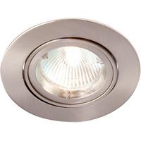 robus 50w gu10 die cast adjustable fire rated downlight brushed chrome