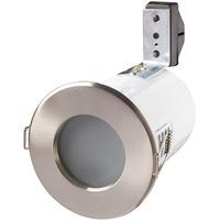robus 50w fire rated gu10 shower downlight brushed chrome