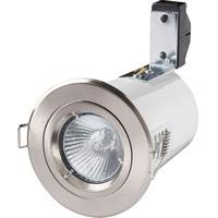 robus 50w gu10 die cast fire rated downlight brushed chrome