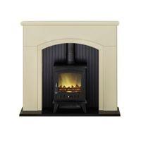 rotherham black led electric stove suite