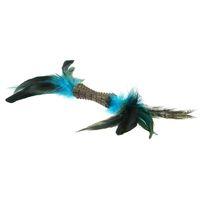 Rosewood Catnip & Feather Johnny Stick Cat Toy - Blue - 1 Toy
