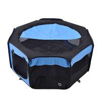 Royal Fabric Dog Cat Playpen in Blue and Black
