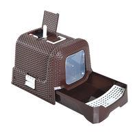 Royal Cat Litter Box with Scoop in Brown