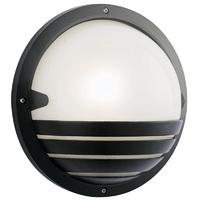 Round Black Bulkhead with grill - S5884