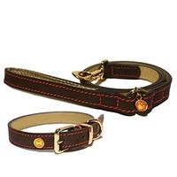 Rosewood Luxury Leather Dog Collar, 18 - 22-inch, Brown