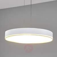 Round fabric pendant light Tita with LEDs