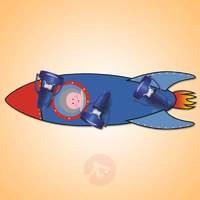Rocket children\'s ceiling light in blue and red
