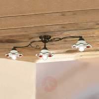 ROSOLACCI ceiling light with ceramic shades 3-bulb