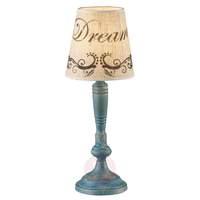 Romantic Anna fabric table lamp, antique-turquoise