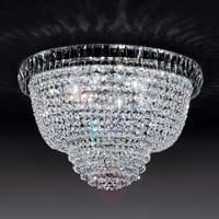 ROMA crystal ceiling light, 50 cm, nickel