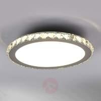 Round LED ceiling lamp Sesilia with crystal edging