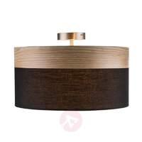 Round ceiling light Libba, black and wood