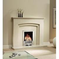 Rossano Manila Stone Marble Fireplace Package with Gas Fire