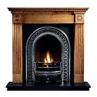 Roundel Wooden Fireplace Package With Regal Cast Iron Fire Insert