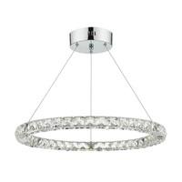 ROM1750 Roma LED Pendant Ceiling Light With Single Ring Of Crystals