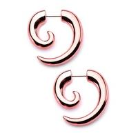 rose gold spiral fake tapers size one size