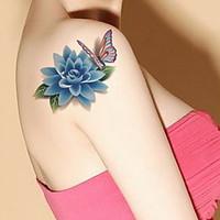 Rose Peony Lotus Waterproof Flower Arm Temporary Tattoos Stickers Non Toxic Glitter