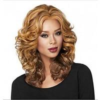 Rose network Womens Wigs Hair Mix Color Wig Heat Resistant Ombre Curly Hair Synthetic Wigs