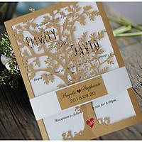 Royal Tree Decorations Laser Cut Wedding Invitations Card - Set of 50