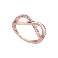 Rose Gold Infinity White Cubic Zirconia Ring, Choose Size