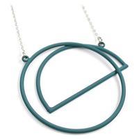 Round Shapes Necklace, Blue/Silver